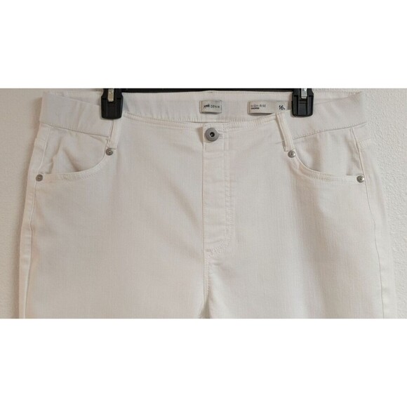 Wmn's J.JILL DENIM High Rise Cropped White Jeans Elastc Waist Size 16R - Picture 3 of 13